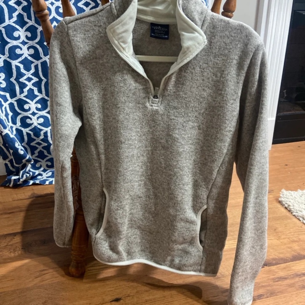 Charles River Apparel Light Gray Zip-Up Sweater